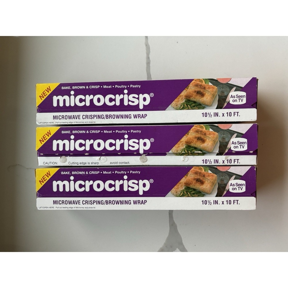 MICROCRISP Microwave Crisping Browning Wrap 10 Ft Rolls Lot Of 3 New Old Stock - Picture 2 of 2